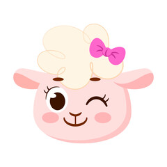 Isolated cute sheep avatar character Vector