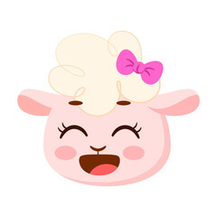 Isolated cute sheep avatar character Vector