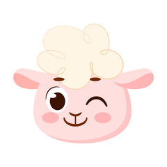 Isolated cute sheep avatar character Vector