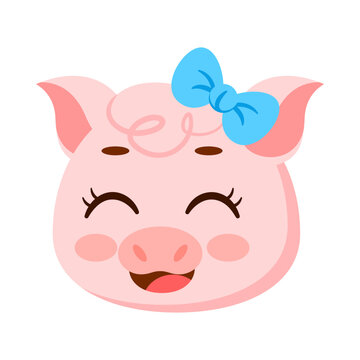Isolated cute pig avatar character Vector