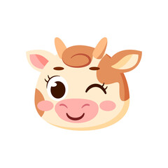 Isolated happy cow avatar character Vector