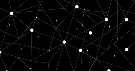 White network. Abstract connection on black background. Network technology background with dots and lines for desktop. White Ai background. Abstract concept. Line background, network technology vector