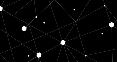 White network. Abstract connection on black background. Network technology background with dots and lines for desktop. White Ai background. Abstract concept. Line background, network technology vector