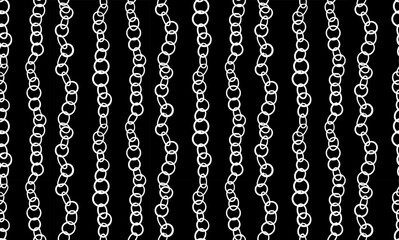 Seamless vector pattern of painted chains in white on black