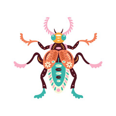 Isolated neutral colored cricket bug with patterns Vector