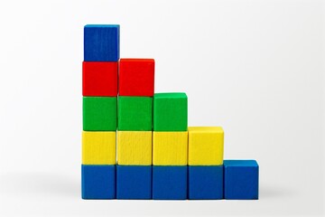 Set of toy child's cubes or blocks in bright color
