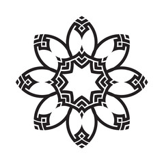 monogram geometric circle pattern  celtic maze ornament. tribal tattoo