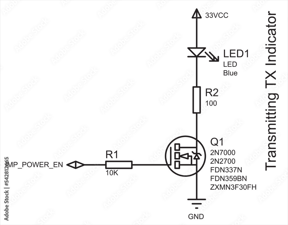Aufkleber schematic diagram of electronic device (transmitting tx indicator). vector drawing electrical circui