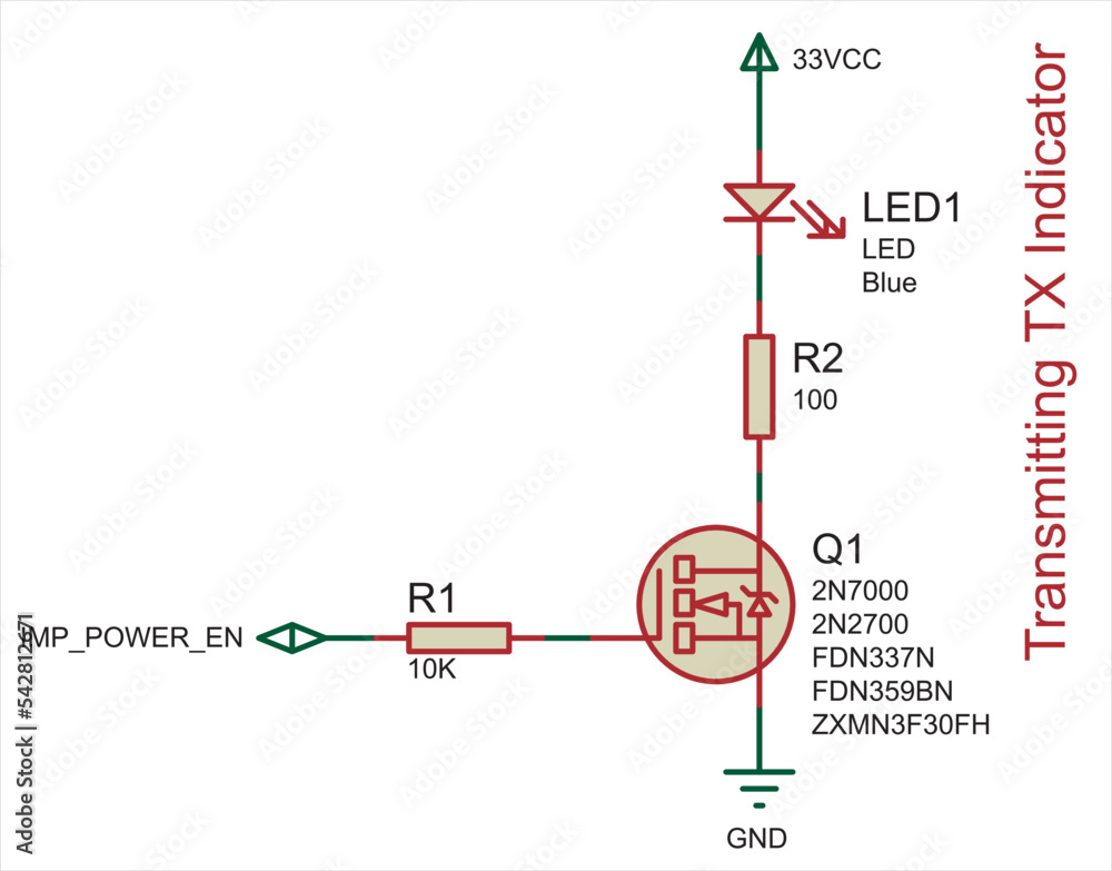 Aufkleber schematic diagram of electronic device (transmitting tx indicator). vector drawing electrical circui