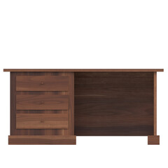3d rendering illustration of a desk with drawers