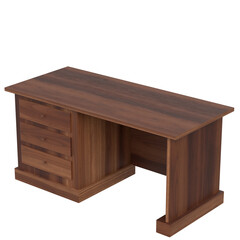 3d rendering illustration of a desk with drawers
