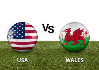 Balls with rival country flags.