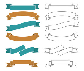 set of retro vintage labels, blank frame decoration. vintage generator tool kit. ribbon label vector for emblem Doodle banners and other design elements.