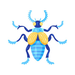 Isolated colored cricket bug icon with details Vector