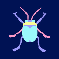 Isolated pastry colored ladybug icon Vector
