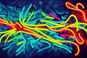 Fototapeta premium Chaos of colorful fluor hairs