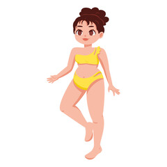 Isolated happy colored plus size model character Vector