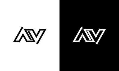 letter av line art logo design
