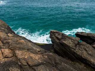View of Joatinga Beach, Rio de Janeiro, Brazil. Day with blue sky and some clouds