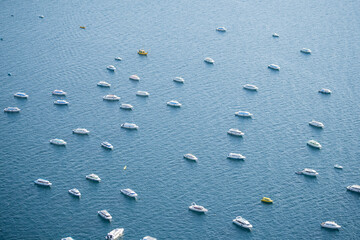 isolated view of fishing boats in titicaca lake, bolivia