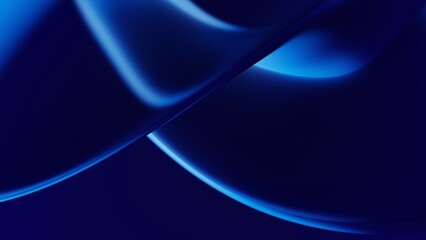Abstract 3D dark blue fluid twisted wavy glass morphism. Design visual element for background, wallpaper, banner, cover,  poster or header.