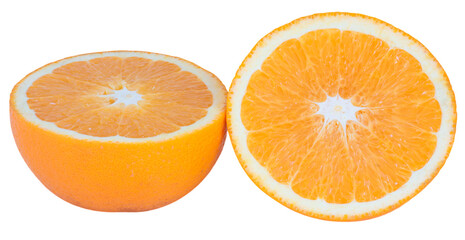 Ripe sliced orange fruit isolated. tropical fruit
