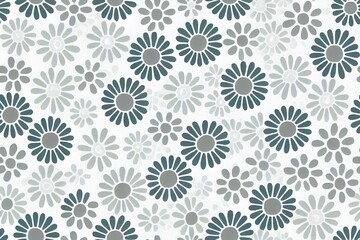Small summer flowers on grey background. Seamless 2d illustrated pattern. Vintage print with inflorescences. Retro textile collection.