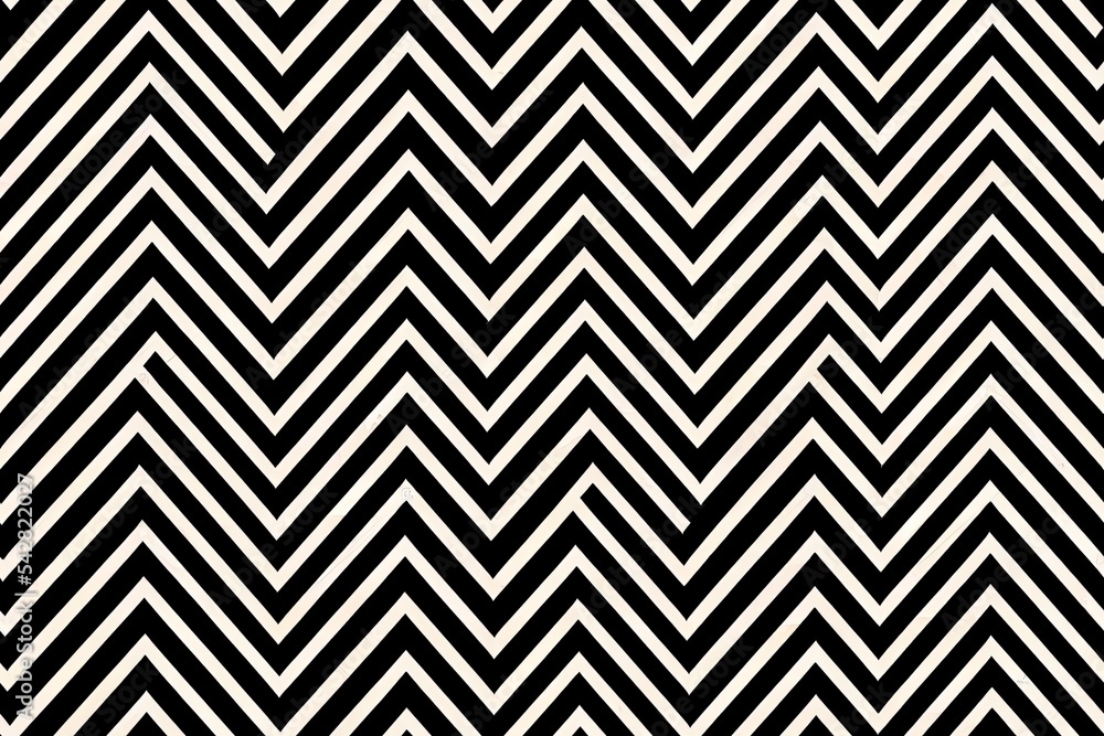 Poster seamless zigzag line pattern. black horizontal zig zag vintage lines. horizontally seamless. 2d illu