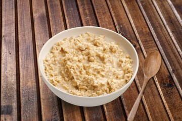 Traditional tasty oatmeal food in plate