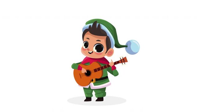 little elf playing guitar animation