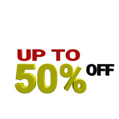 Percent off discount sign 3d icon render illustartion