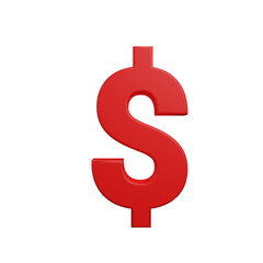Dollar sign 3d icon render illustration