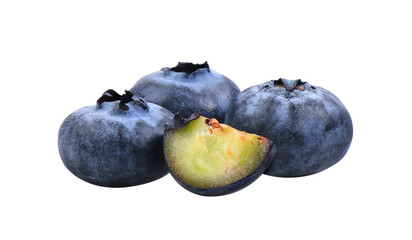 Blueberries closeup isolated on transparent png