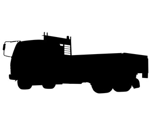 silhouette of a tipper or dump truck lorry done in retro style on isolated background © Redwater Vectors