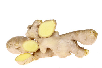 Fresh ginger isolated on a white background