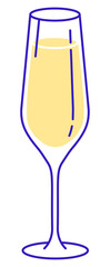 isolated white wine glass on transparent background png - Champagne bubbly cocktail drink icon illustration clipart - single wine glass