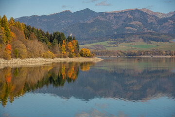 autumn landscape with lake, Liptovsk&aacute; Mara, Liptov, Slovakia