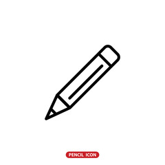 Pencil icon vector logo design flat style