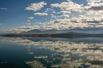 autumn lake in the mountains, Liptovsk&aacute; Mara, Liptov, Slovakia