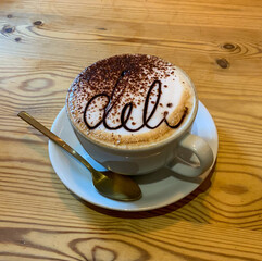 cup of coffee with chocolate cappuccino 