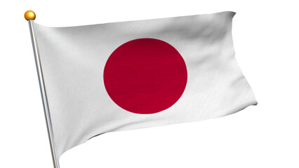 Japan_1.png, [PNG] Japanese flag fluttering in the wind
