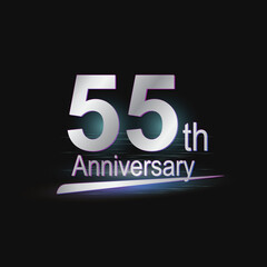 Silver 55th year anniversary celebration Modern logo
