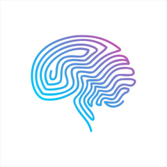 illustration of brain 2 blend of light blue and light purple with complex data in it