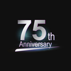 Silver 75th year anniversary celebration Modern logo