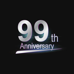 Silver 99th year anniversary celebration Modern logo