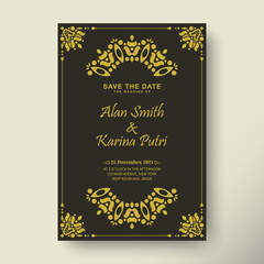 Naklejka na ściany i meble Elegant wedding invitation with pattern motif