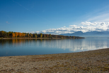 autumn lake and mountains, Liptovsk&aacute; Mara, Liptov, Slovakia