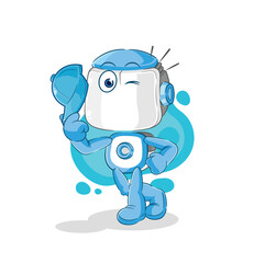 humanoid robot young boy character cartoon