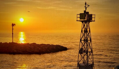 beacon at sunrise
