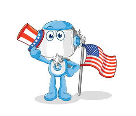 humanoid robot uncle sam character. cartoon mascot vector